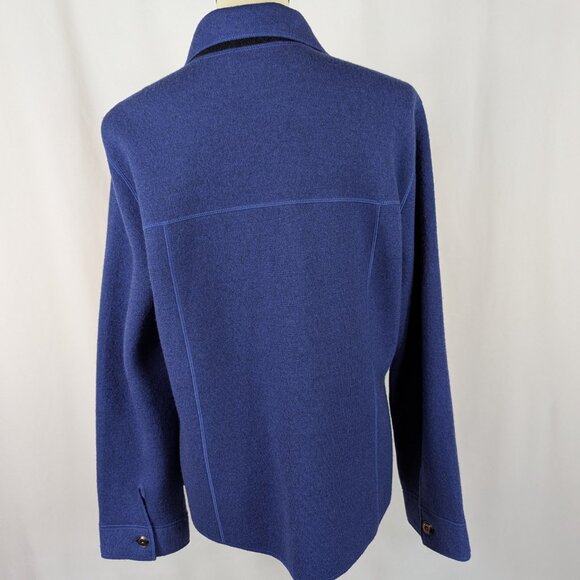 Icelandic Design Blue Wool Cardigan Jacket Shacket Button Up Womens Sz M/L - Picture 5 of 7